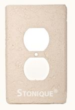 Stonique®  Single Duplex Switch Plate Cover in Biscuit